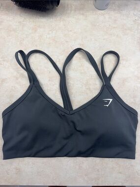 Gymshark Women's Dark Grey Strappy Sports Bra
